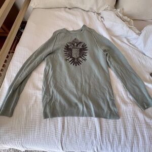 Gray Sweater with Eagle Emblem